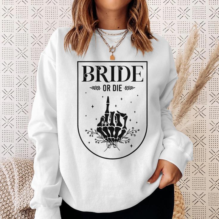 Halloween Bride Or Die Gothic Bachelorette Party Matching Sweatshirt Gifts for Her