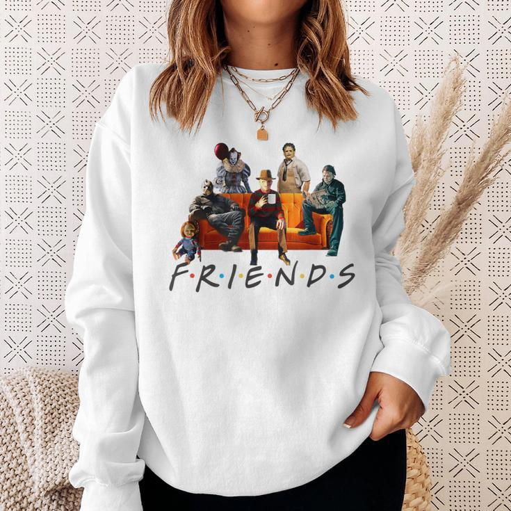 Halloween Friends Crew Gathering On A Spooky Orange Couch Sweatshirt Gifts for Her