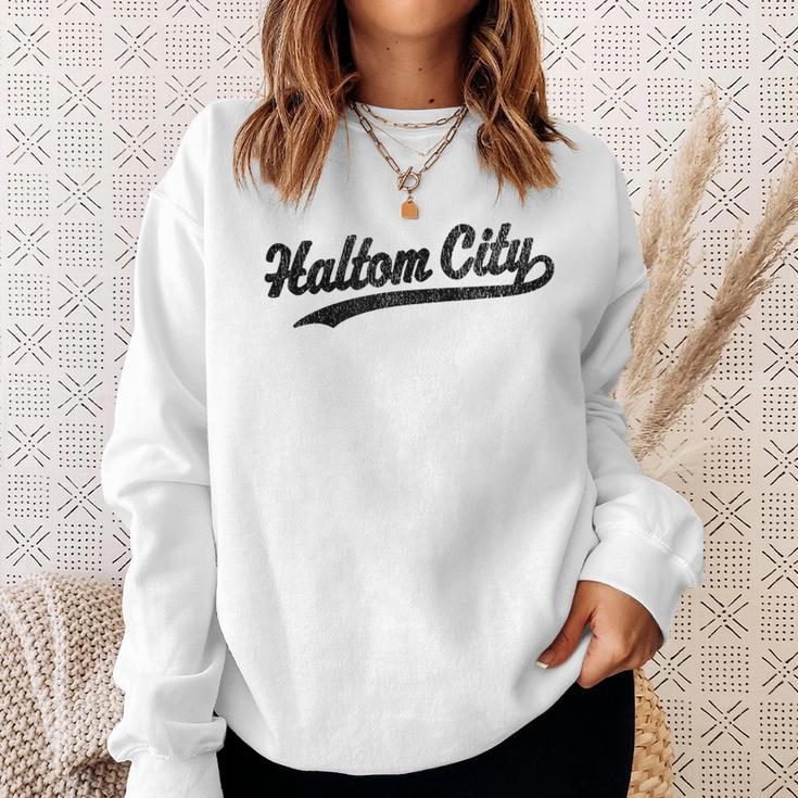 Haltom City Texas Tx Vintage Sports Graphic Sweatshirt Gifts for Her