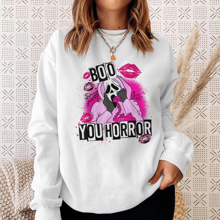 Hey Boo You Horror Scary Horror Movie Halloween Sweatshirt Gifts for Her