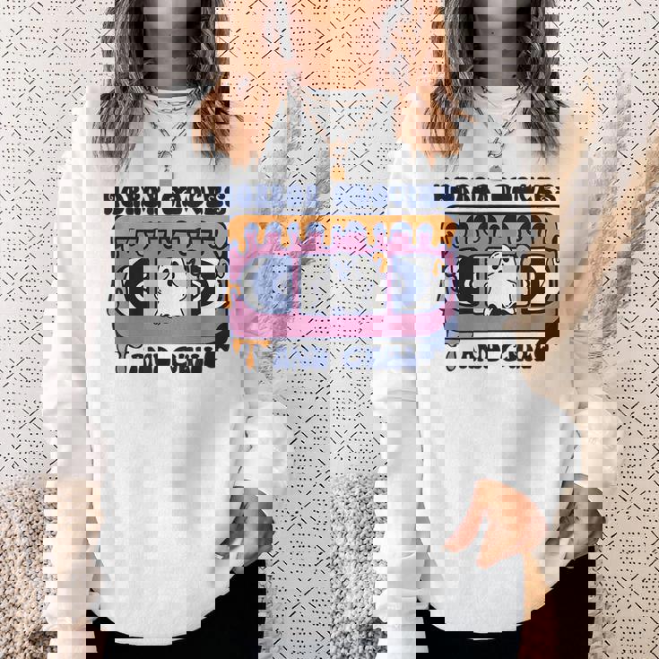 Horror Movies And Chill Retro Video Tape Halloween Ghost Boo Halloween Ghost Sweatshirt Gifts for Her