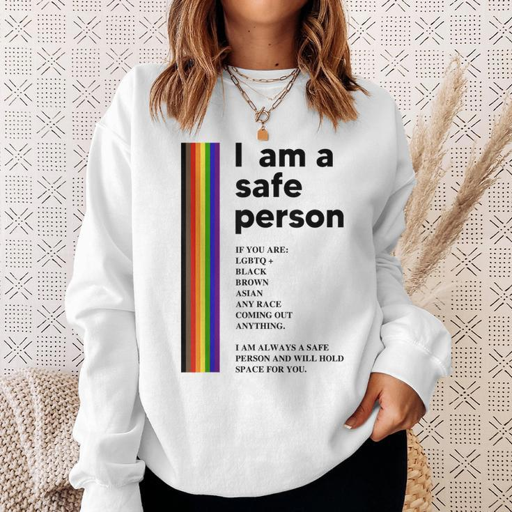 I Am A Safe Person Ally Lgbt Proud Gay Lesbian Lgbt Month Sweatshirt Gifts for Her