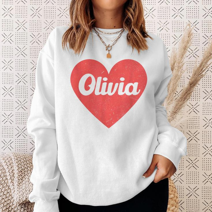 I Heart Olivia First Names And Hearts I Love Olivia Sweatshirt Gifts for Her