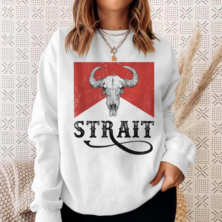 I Love Strait Name Strait Family Strait Western Cowboy Style Sweatshirt Gifts for Her