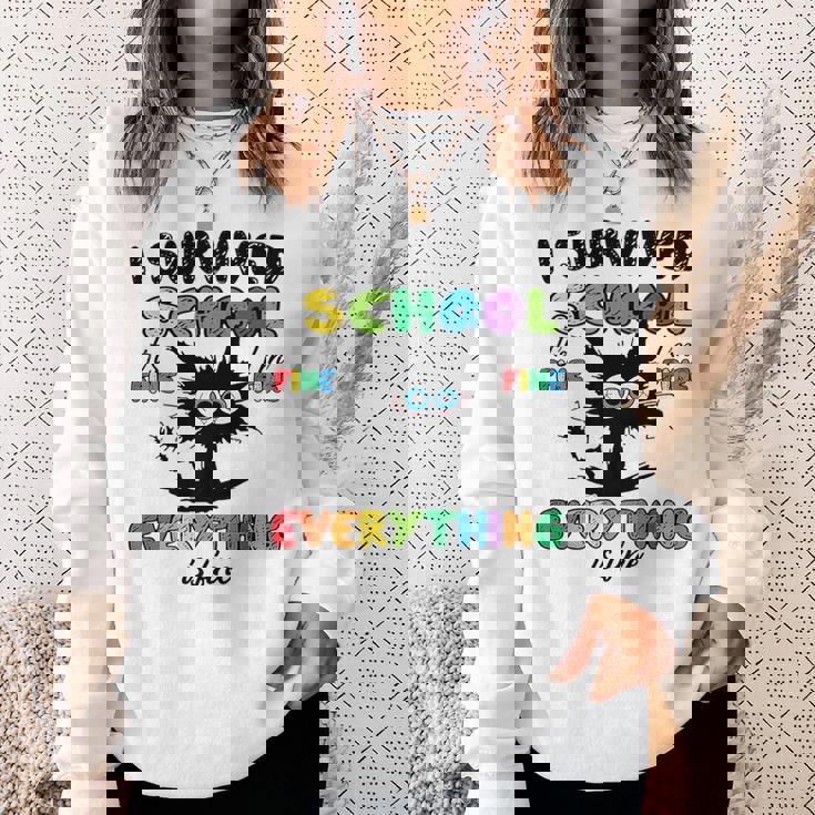 I Survived School Its Fine Im Fine Everything Is Fine Sweatshirt Gifts for Her