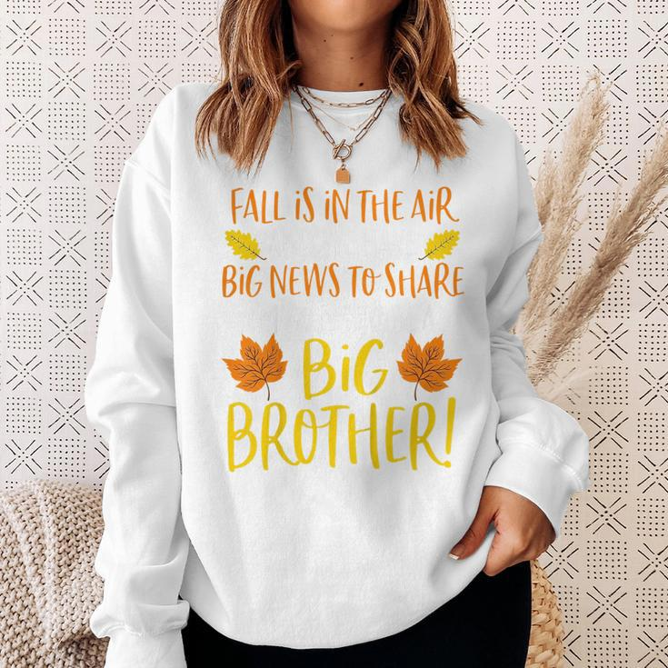 Kids Big Brother Fall Pregnancy Announcement Autumn Baby 2 Sweatshirt Gifts for Her