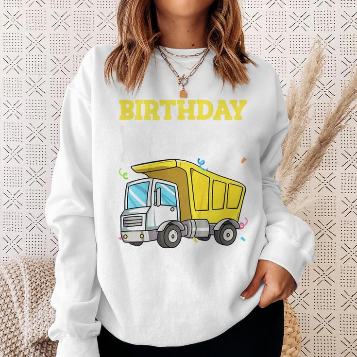 Kids Birthday Boy 2 Two Construction Truck 2Nd Birthday Toddler Sweatshirt Gifts for Her