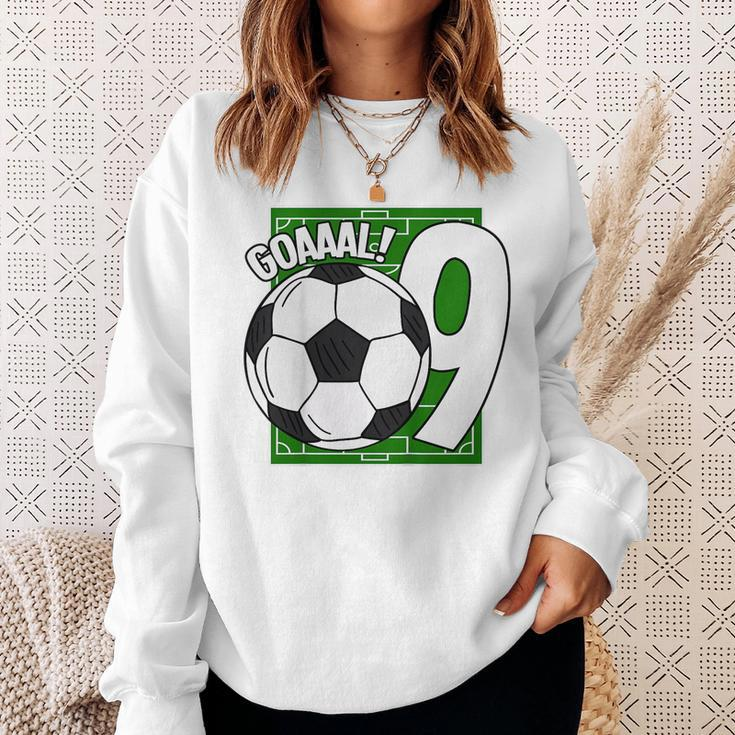 Kids Goaaal 9Th Birthday 9 Year Old Soccer Player Sweatshirt Gifts for Her