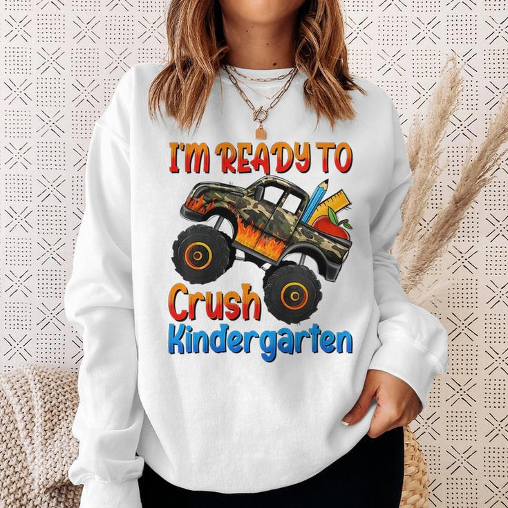 Kids Im Ready To Crush Kindergarten Monster Truck Boys First Day Sweatshirt Gifts for Her