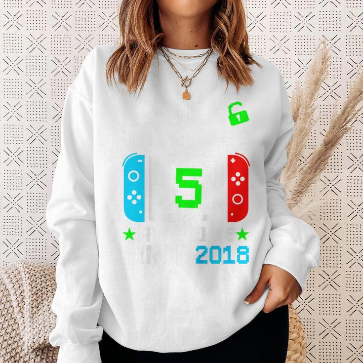 Kids Kids Level 5 Unlocked 5Th Birthday 5 Year Old Boy Gift Gamer Sweatshirt Gifts for Her