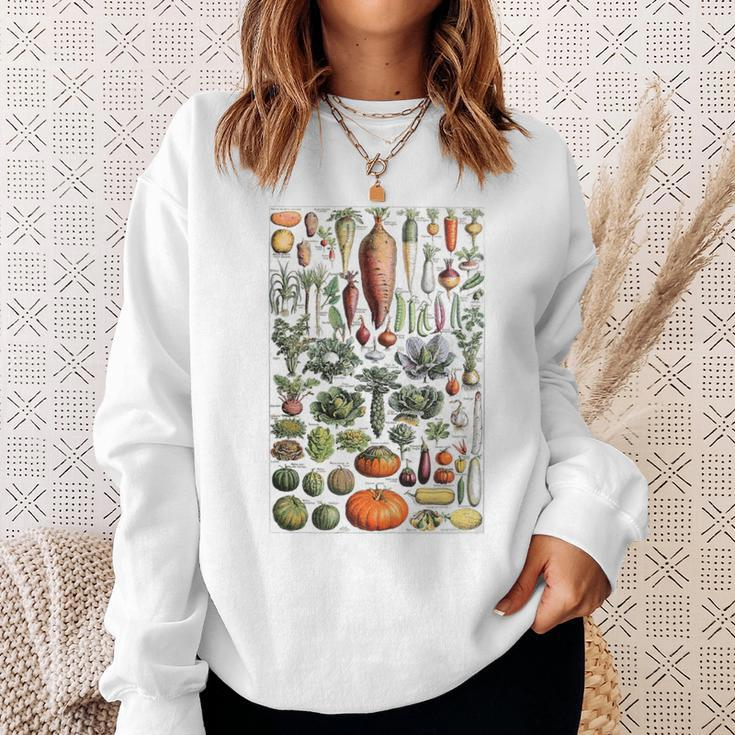 Kitchen Vegetable Identification Reference Chart Botanical Sweatshirt Gifts for Her