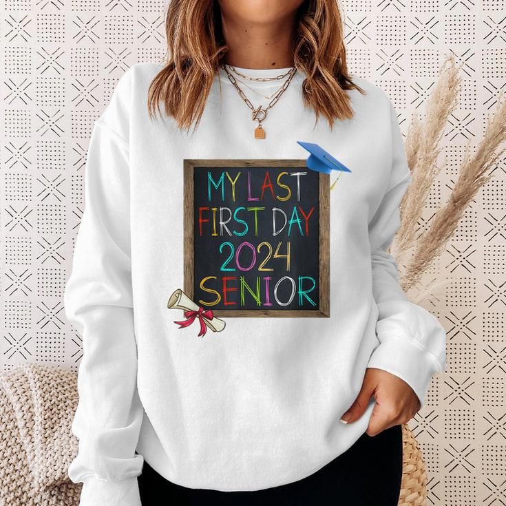My Last First Day 2024 High School Senior Back To School Sweatshirt Gifts for Her