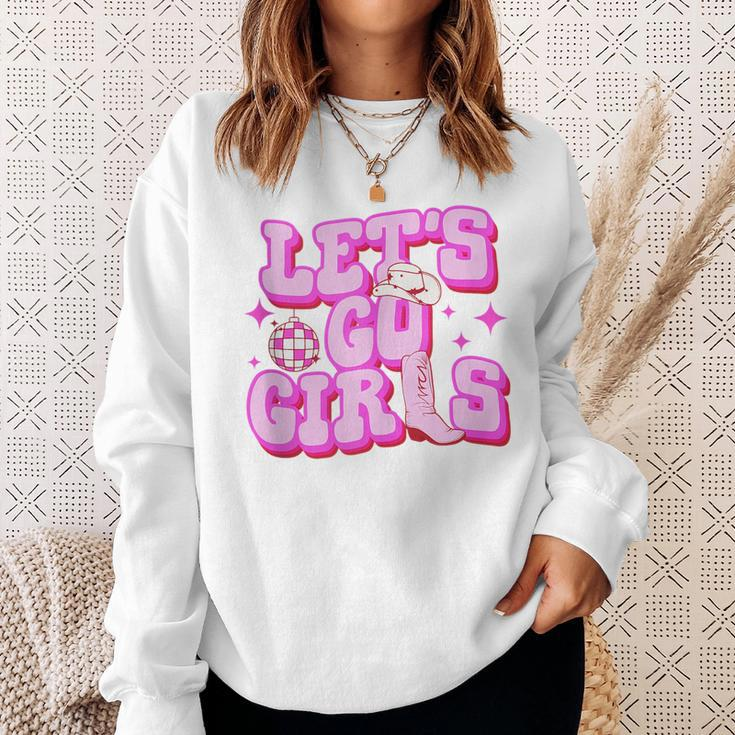 Lets Go Girls Cowgirls Hat Boots Country Western Cowgirl Sweatshirt Gifts for Her
