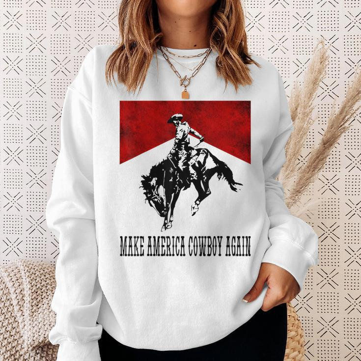 Make America Cowgirl Cowboy Again Rodeo Lover 4Th Of July Sweatshirt Gifts for Her