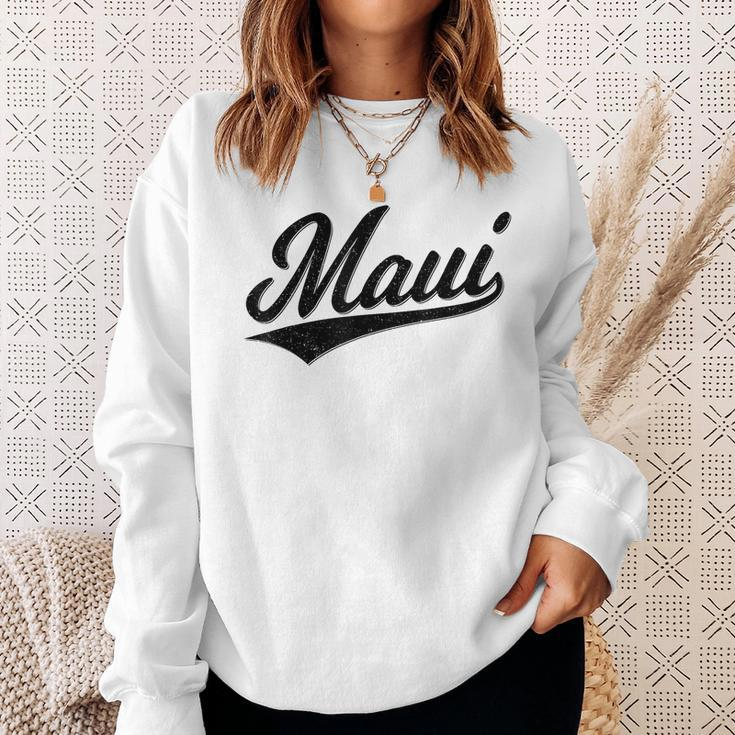 Maui Hawaii Lahaina Varsity Script Sports Jersey Style Sweatshirt Gifts for Her