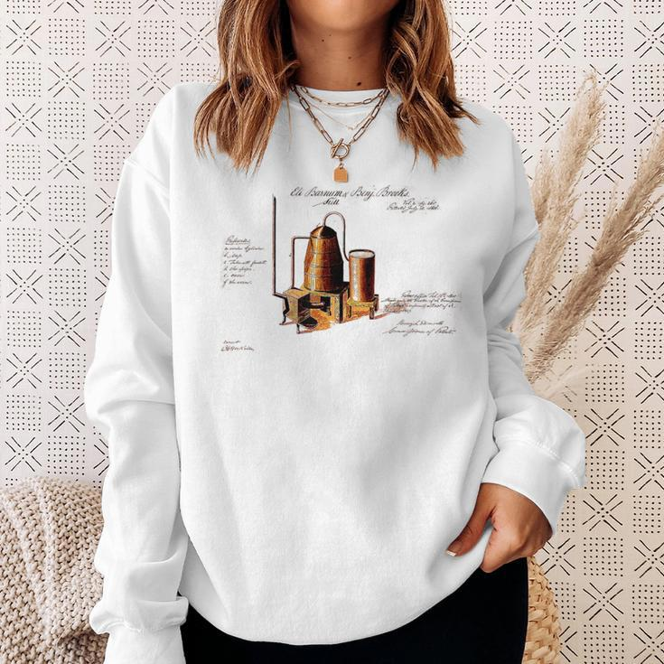 Moonshine Alcohol Still Patent Blueprint Sweatshirt Gifts for Her