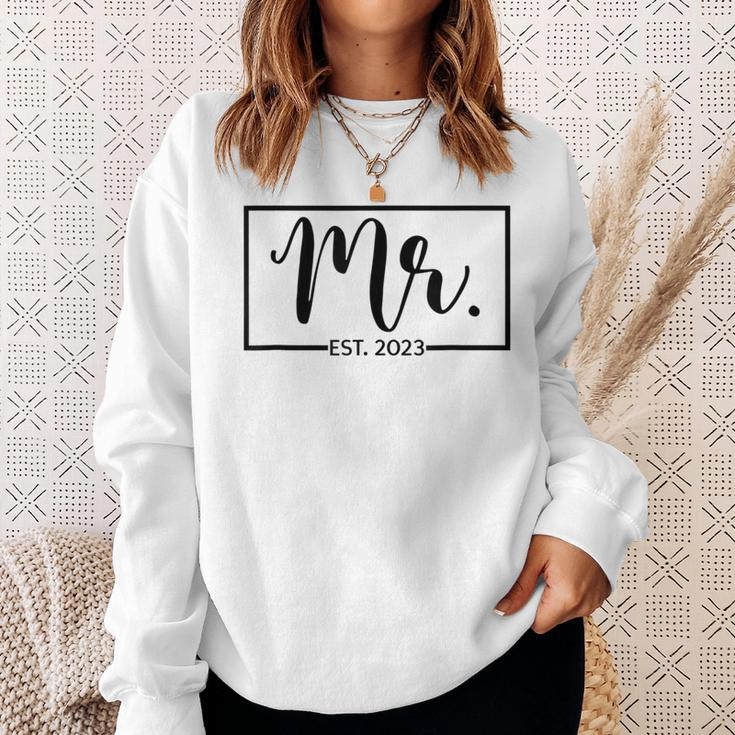 Mr Est 2023 Just Married Wedding Hubby Mr & Mrs Gifts Sweatshirt Gifts for Her