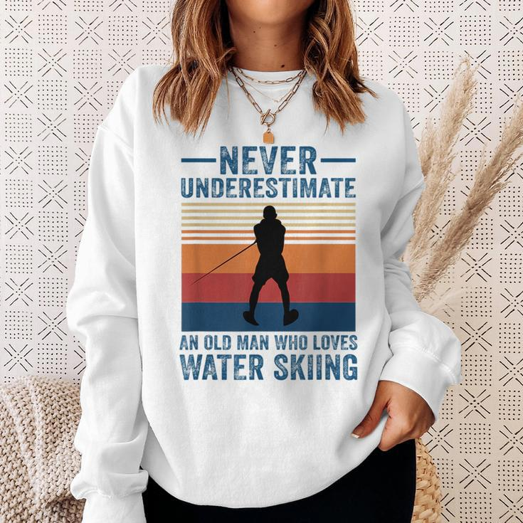 Never Underestimate An Old Man Who Loves Water Skiing Sport Sweatshirt Gifts for Her