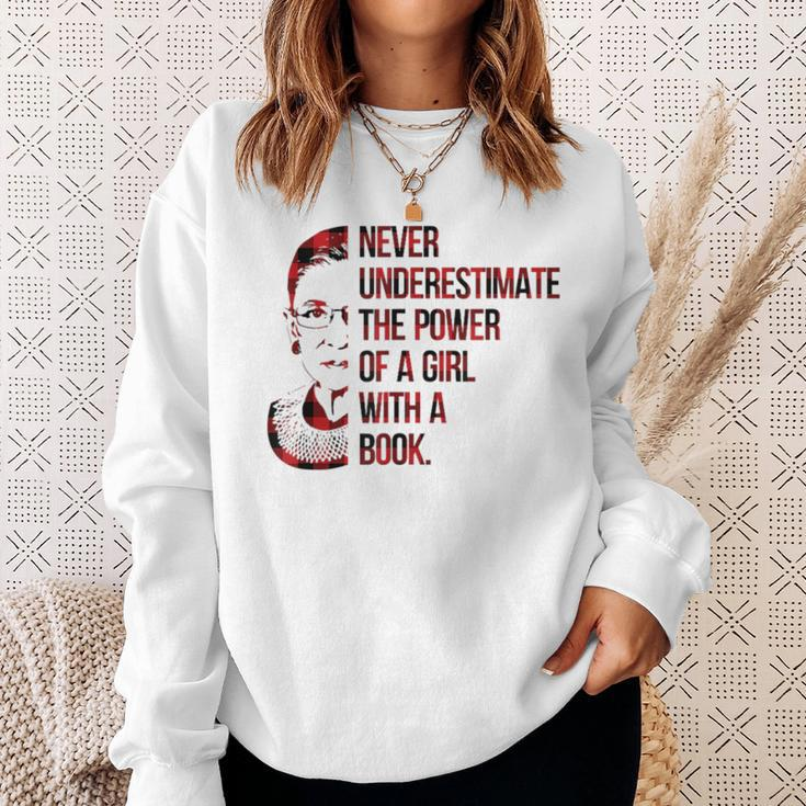 Never Underestimate The Power Of A Girl With A Book Rbg Gift For Mens Sweatshirt Gifts for Her