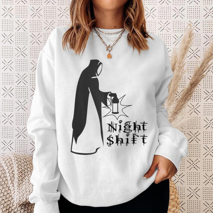 Night Shift Scary Nun Nightshift Worker Sweatshirt Gifts for Her