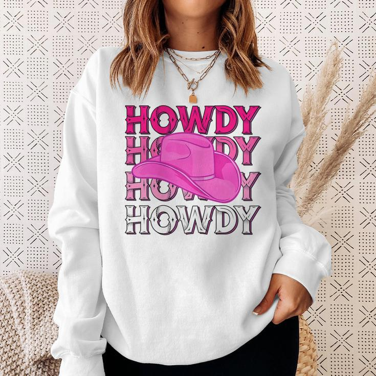 Pink Howdy Cowgirl Western Country Rodeo Awesome Cute Gift For Womens Sweatshirt Gifts for Her