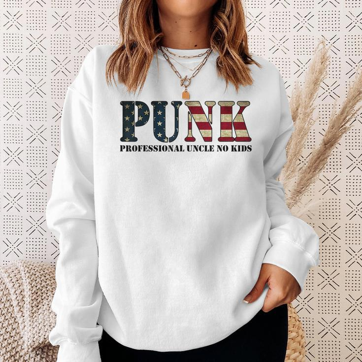 Punk Professional Uncle No Kids Funny Uncle American Flag Gift For Mens Sweatshirt Gifts for Her