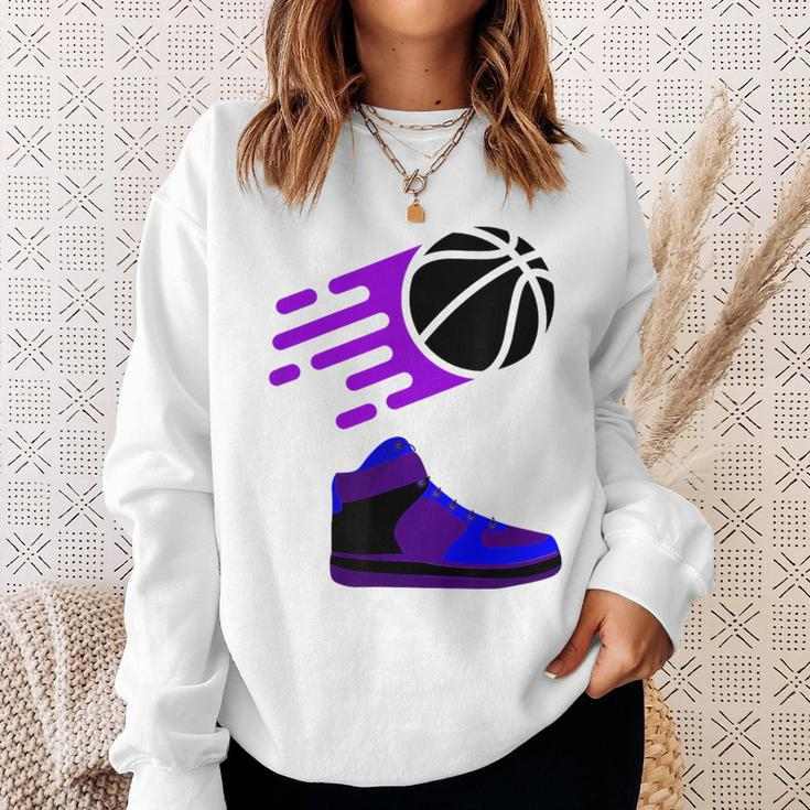 Purple Basketball Sneaker Sweatshirt Gifts for Her