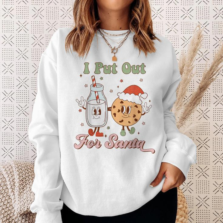 I Put Out For Santa Milk And Cookie Christmas Retro Sweatshirt Gifts for Her