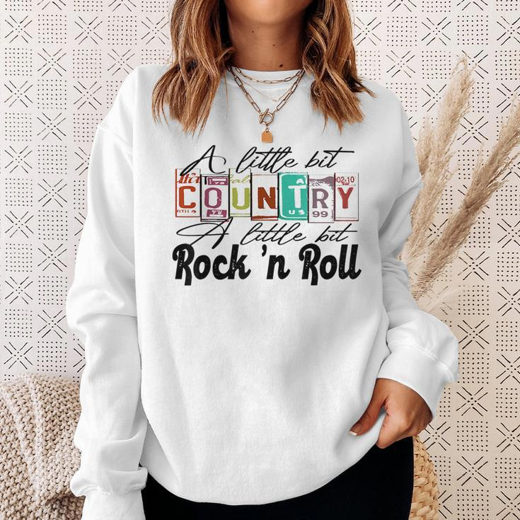 Retro A Little Bit Country A Little Bit Rock N Roll Western Sweatshirt Gifts for Her