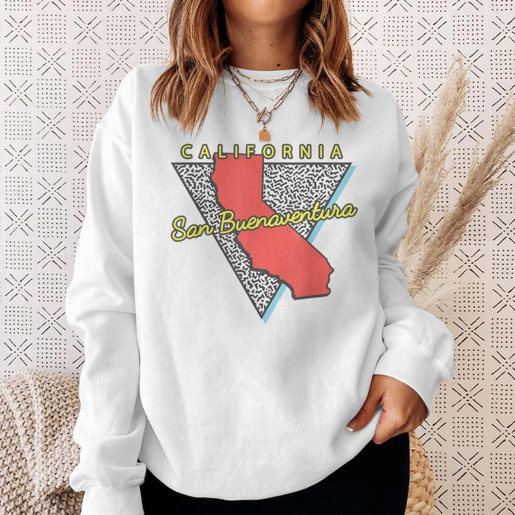 San Buenaventura California Retro Triangle Ca City Sweatshirt Gifts for Her