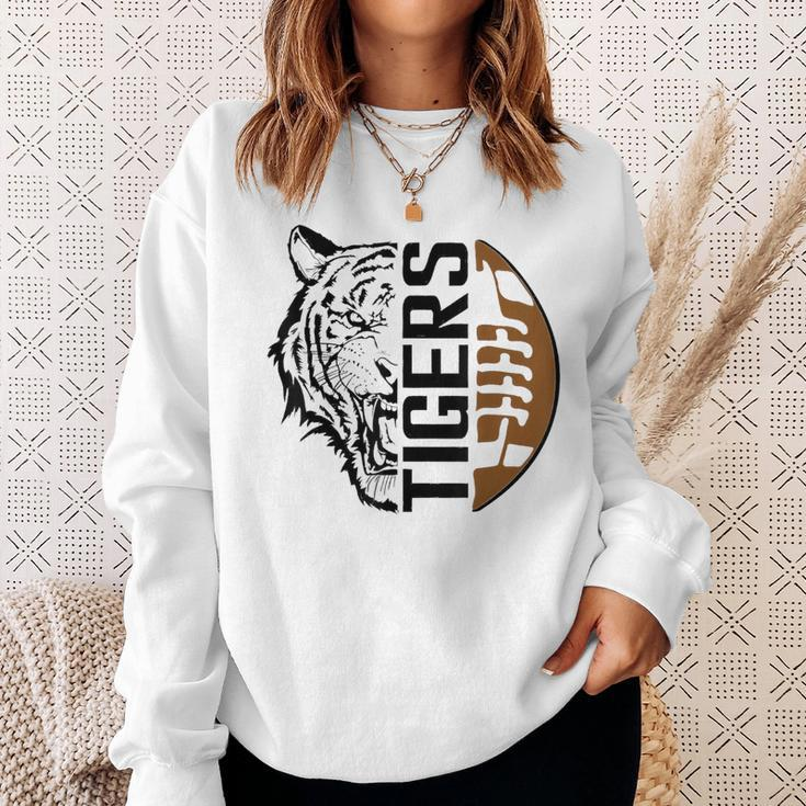 Tigers Swash School Spirit Orange Black Football Sports Fan Sweatshirt Gifts for Her