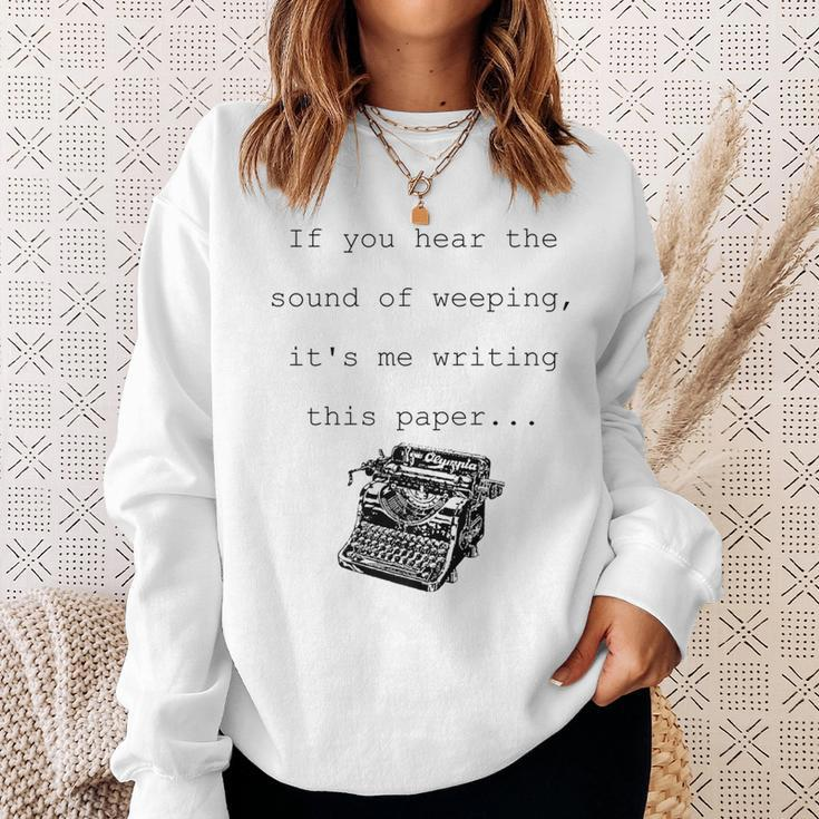 Tired Typist Typewriter Short Sleeve Sweatshirt Gifts for Her