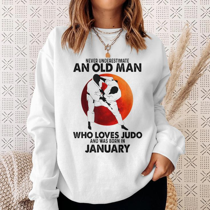 Never Underestimate An Old January Man Who Loves Judo Sweatshirt Gifts for Her