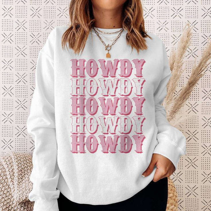 Vintage White Howdy Rodeo Western Country Southern Cowgirl Sweatshirt Gifts for Her