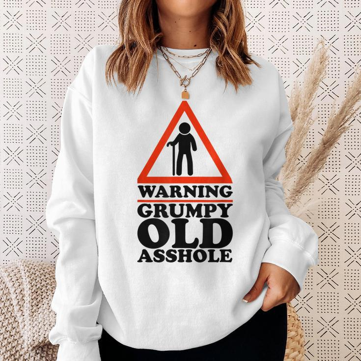 Warning Grumpy Old Asshole Funny Gen X And Baby Boomers Sweatshirt Gifts for Her