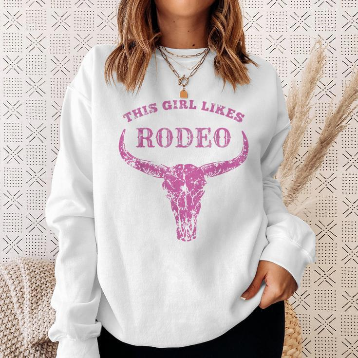 Western Country This Girl Likes Rodeo Vintage Howdy Cowgirl Sweatshirt Gifts for Her