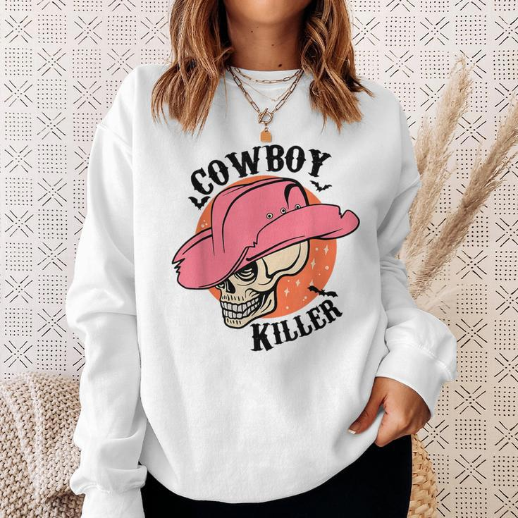 Western Cowgirl Cowboy Killer Skull Cowgirl Rodeo Girl Rodeo Funny Gifts Sweatshirt Gifts for Her