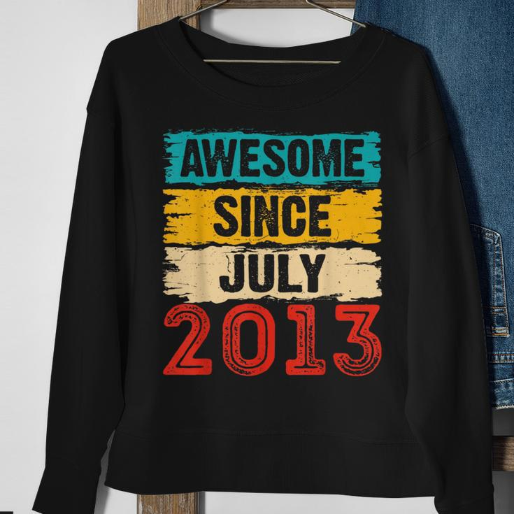 10 Year Old Awesome Since July 2013 10Th Birthday Gifts Sweatshirt Gifts for Old Women