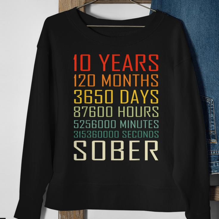 10 Year Sobriety Anniversary Vintage 10 Years Sober Sweatshirt Gifts for Old Women