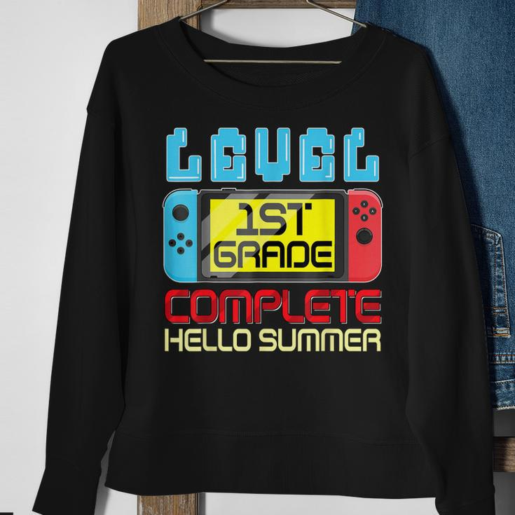 1St Grade Level Complete Gamer Last Day Of School Graduation Sweatshirt Gifts for Old Women