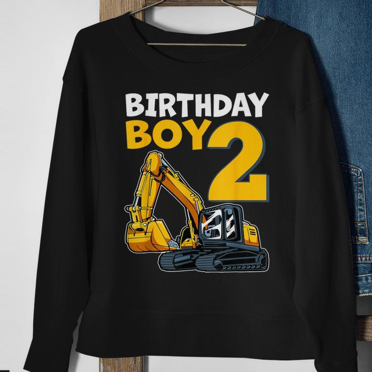 2 Birthday Boy Construction Theme 2 Years Old Birthday Sweatshirt Gifts for Old Women