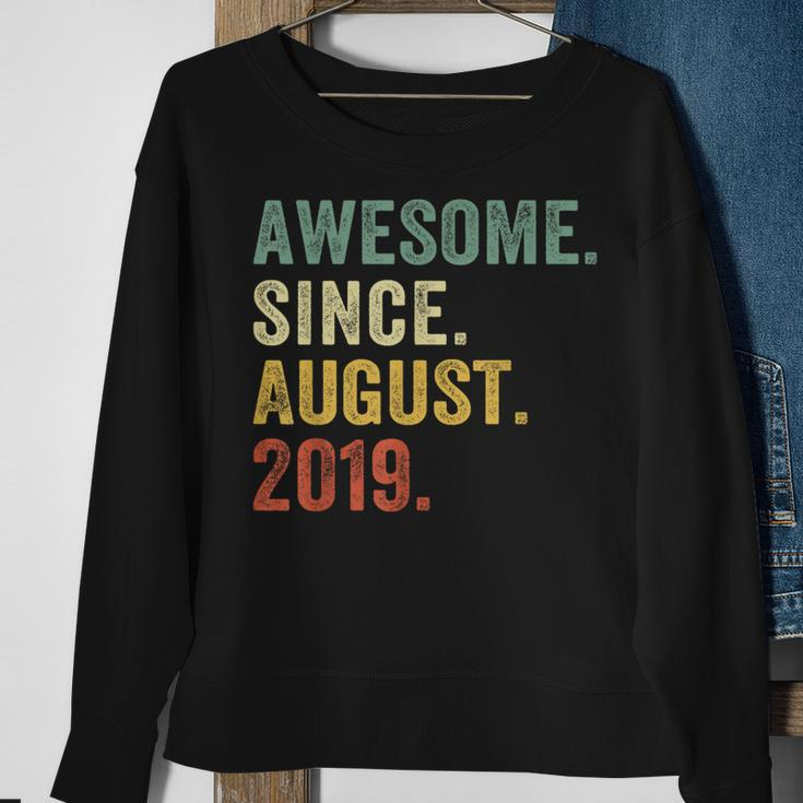 4 Year Old 4Th Birthday Boys Awesome Since August 2019 Sweatshirt Gifts for Old Women