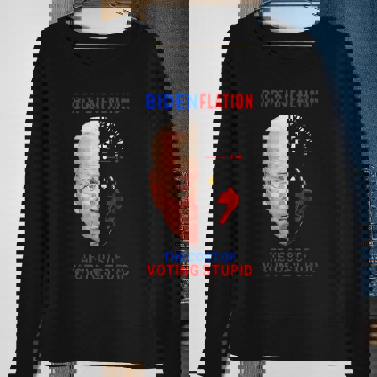 4Th July Bidenflation The Cost Of Voting Stupid Inflation Sweatshirt Gifts for Old Women