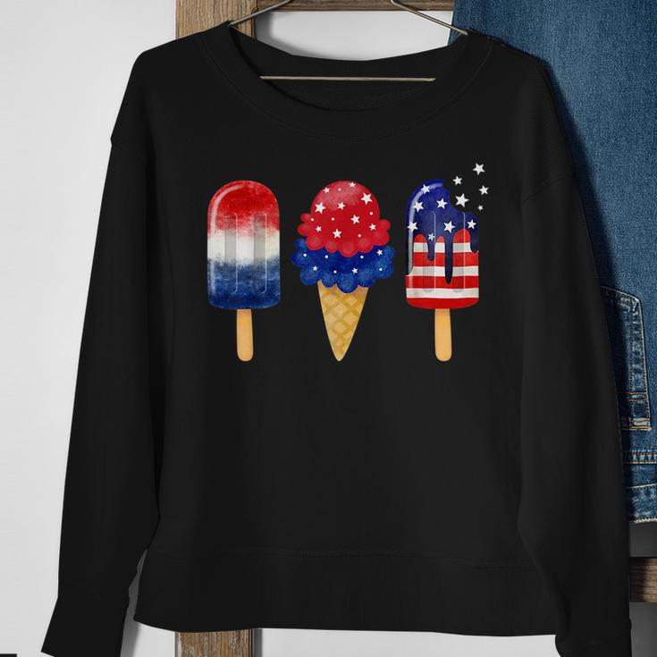 4Th Of July Popsicle American Flag Patriotic Summer Boy Girl Sweatshirt Gifts for Old Women