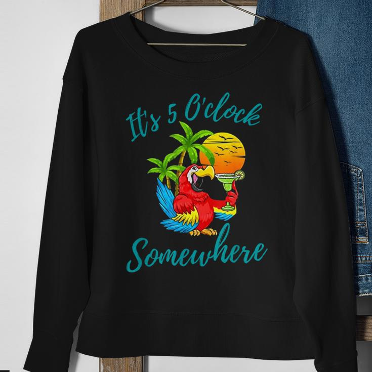 It Is 5 O'clock Somewhere Drinking Parrot Sweatshirt Gifts for Old Women