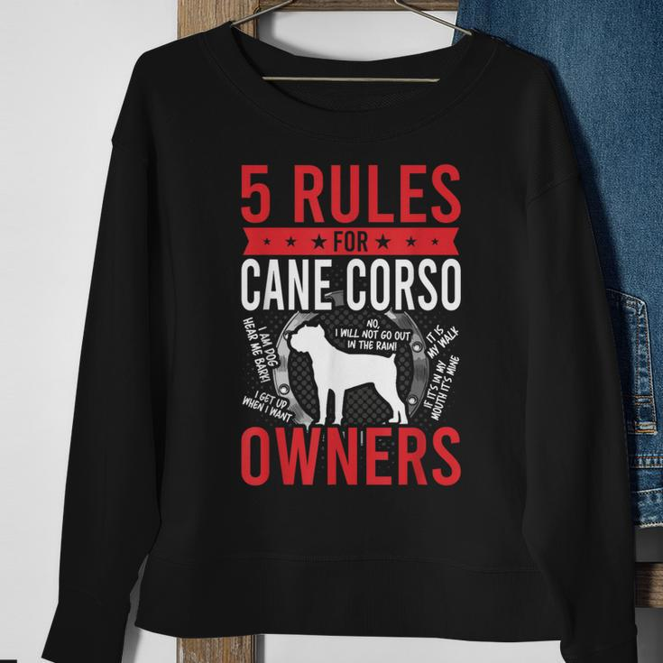 5 Rules For Cane Corso Dog Lover Sweatshirt Gifts for Old Women