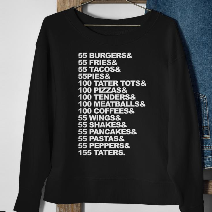 55 Burgers 55 Fries I Think You Should Leave Burgers Funny Gifts Sweatshirt Gifts for Old Women