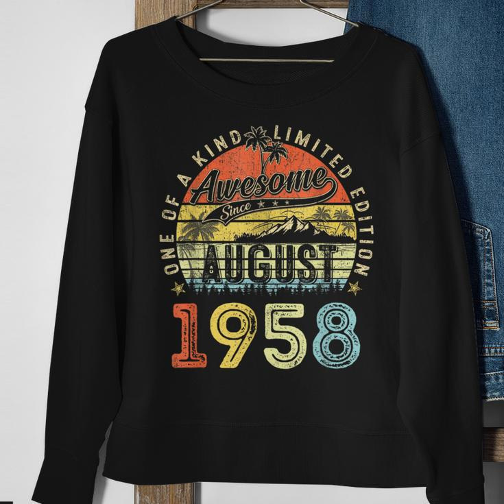 65 Year Old Awesome Since August 1958 65Th Birthday Sweatshirt Gifts for Old Women