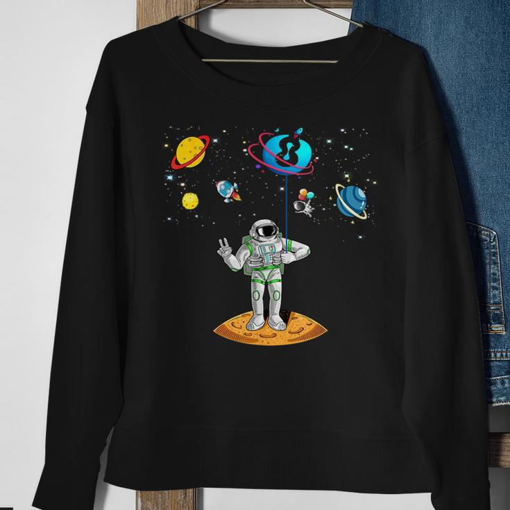 8 Years Old Birthday Boy 8Th Space Planets Astronaut Gift Space Funny Gifts Sweatshirt Gifts for Old Women