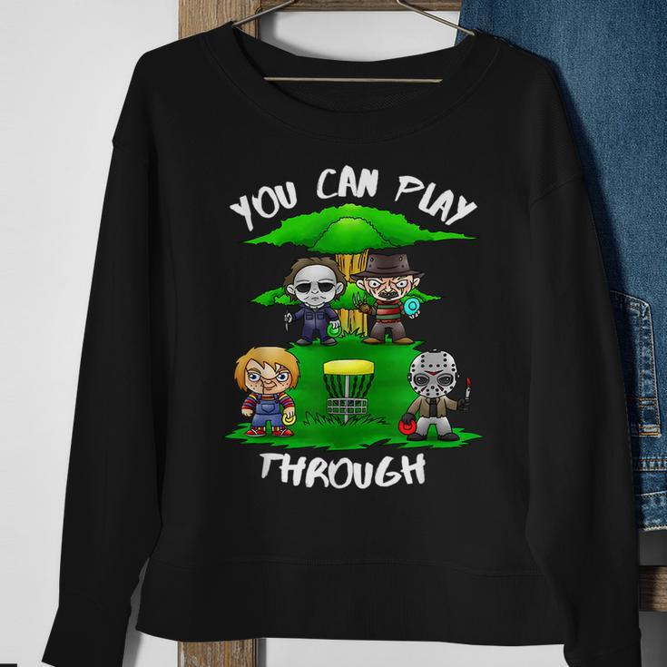 80'S Horror Characters You Can Play Through Disc Golf Horror Sweatshirt Gifts for Old Women
